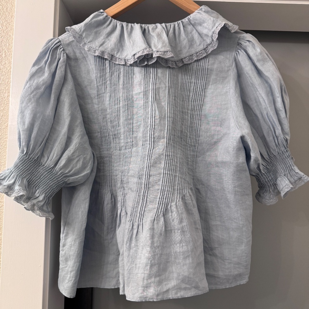 Doen Henri Blouse French Blue Size S - Picture 4 of 7